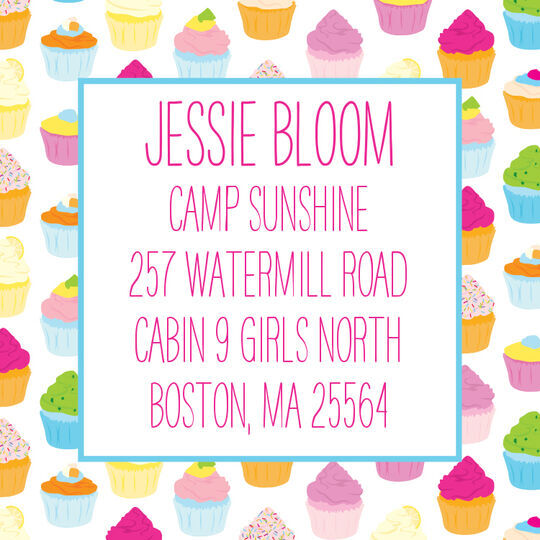 White Cupcakes Camp Calling Cards